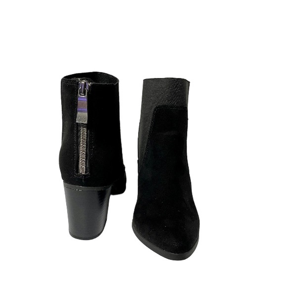 EUC Black Ankle Zip-Up Boot with Chunky Block Heel for Women. Size 8 - Picture 3 of 8